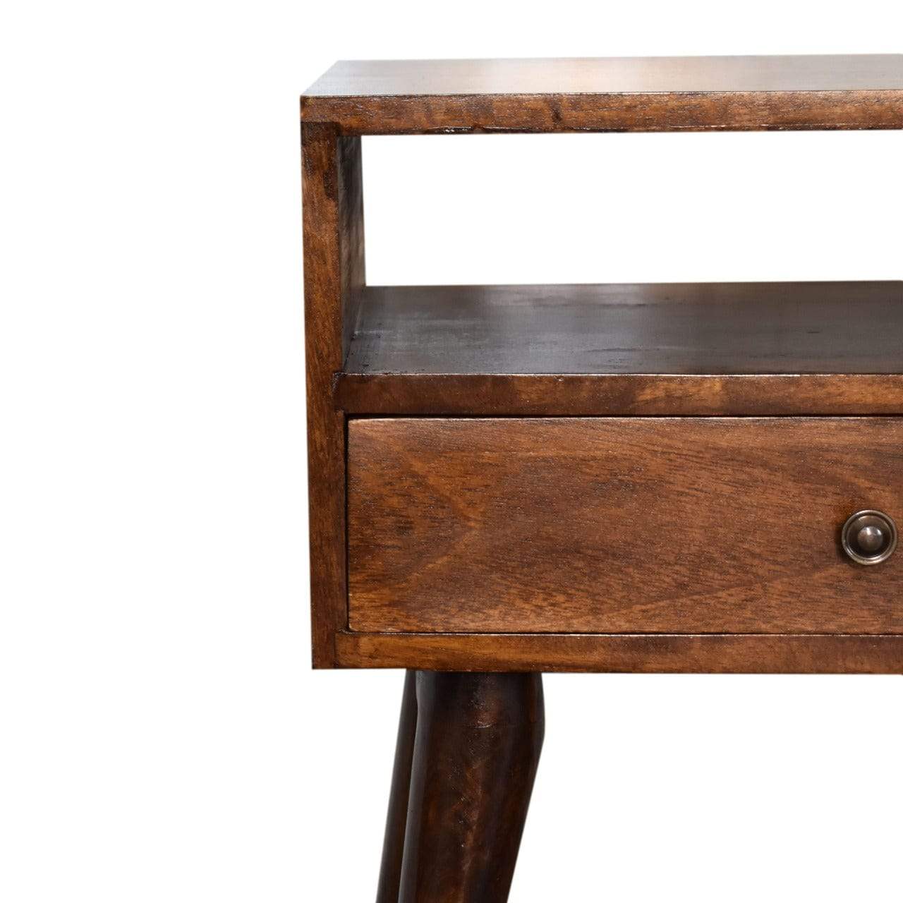 Modern Chestnut Solid Wood Bedside - Artisan Furniture - Flyclothing LLC