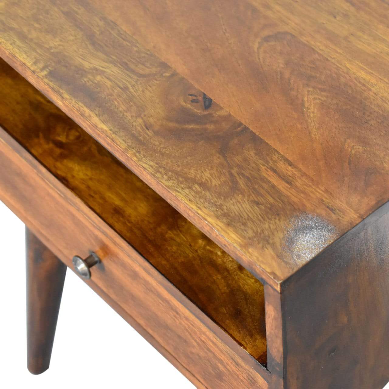 Modern Chestnut Solid Wood Bedside - Artisan Furniture - Flyclothing LLC