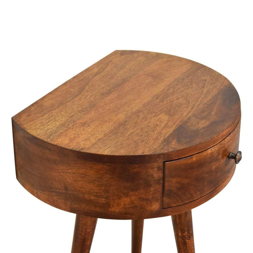 Chestnut Semi Circle Bedside - Artisan Furniture - Flyclothing LLC