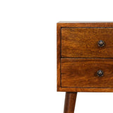 Mini 2 Drawer Chestnut Bedside - Artisan Furniture - Flyclothing LLC