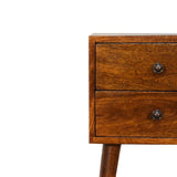 Mini 2 Drawer Chestnut Bedside - Artisan Furniture - Flyclothing LLC