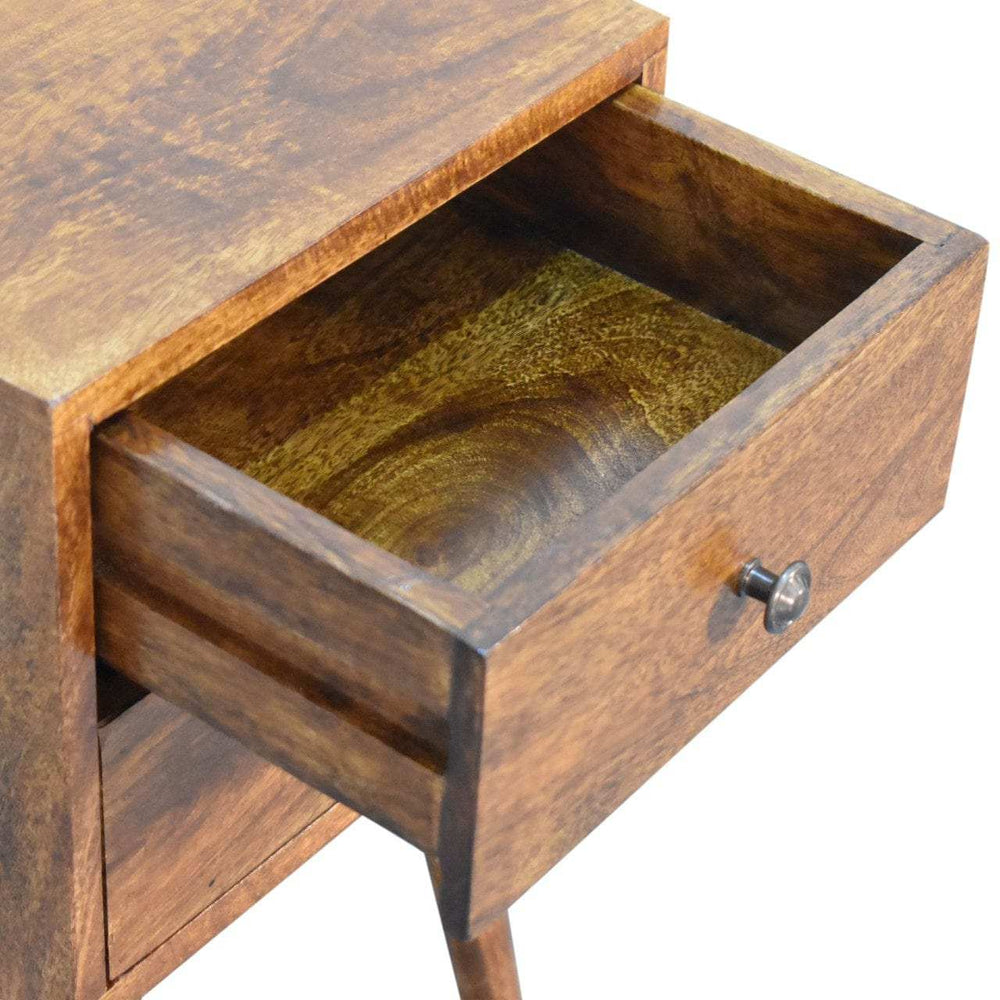 Mini 2 Drawer Chestnut Bedside - Artisan Furniture - Flyclothing LLC