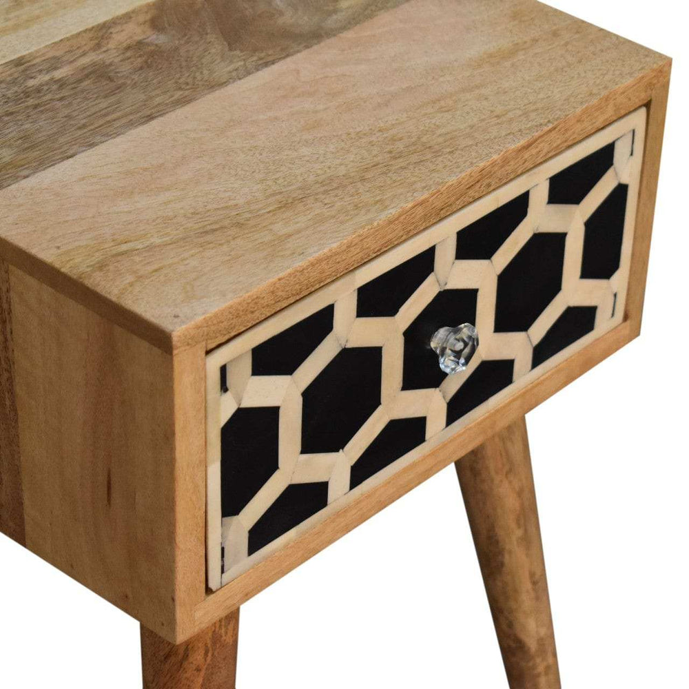Mini Bone Inlay Bedside - Artisan Furniture - Flyclothing LLC