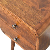 Mini Chestnut Curved Bedside - Artisan Furniture - Flyclothing LLC