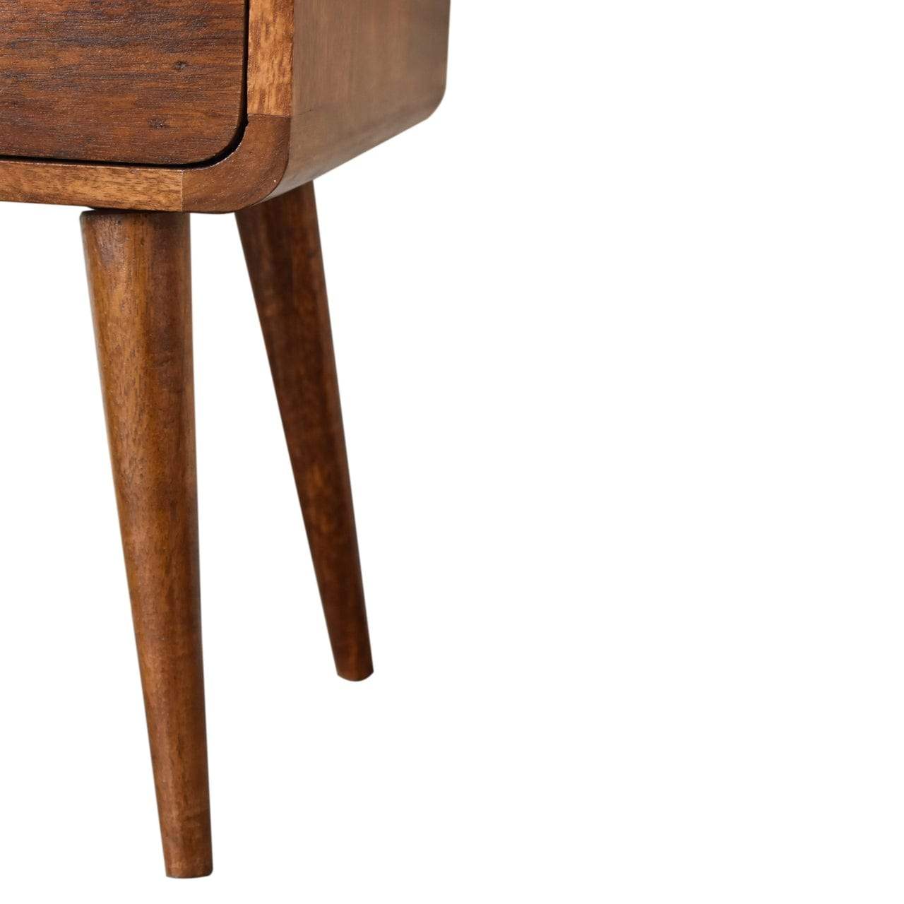 Mini Chestnut Curved Bedside - Artisan Furniture - Flyclothing LLC