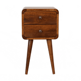 Mini Chestnut Curved Bedside - Artisan Furniture - Flyclothing LLC