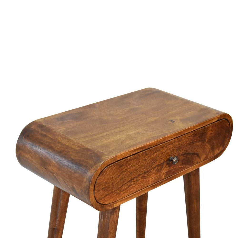 Mini Round Chestnut Console - Artisan Furniture - Flyclothing LLC