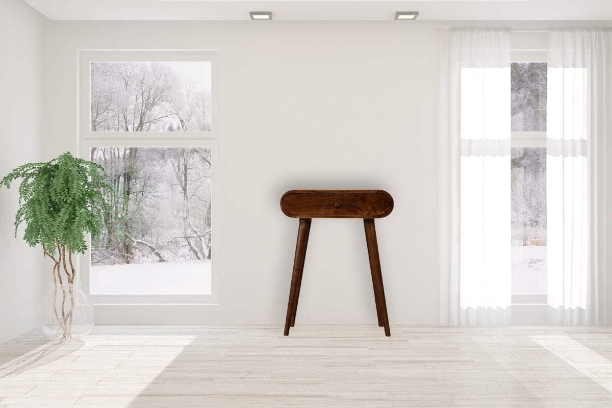 Mini Round Chestnut Console - Artisan Furniture - Flyclothing LLC