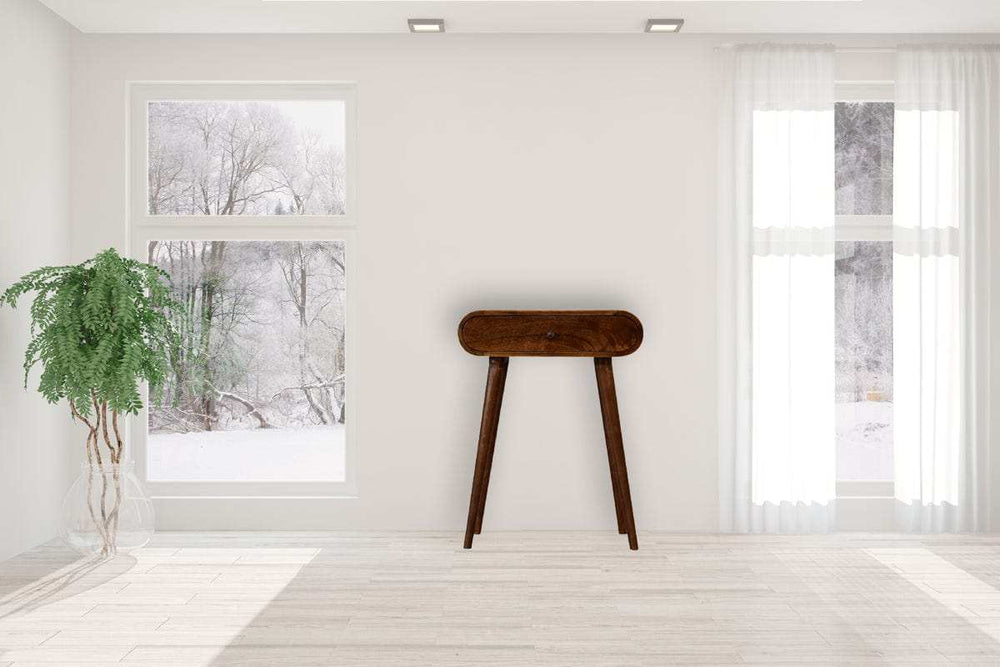 Mini Round Chestnut Console - Artisan Furniture - Flyclothing LLC