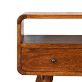 Mini Chestnut Curved Media Unit with 2 Drawers - Artisan Furniture - Flyclothing LLC