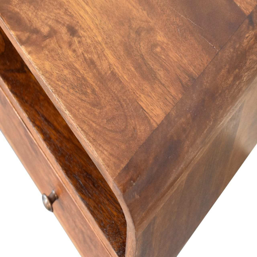 Mini Chestnut Curved Media Unit with 2 Drawers - Artisan Furniture - Flyclothing LLC