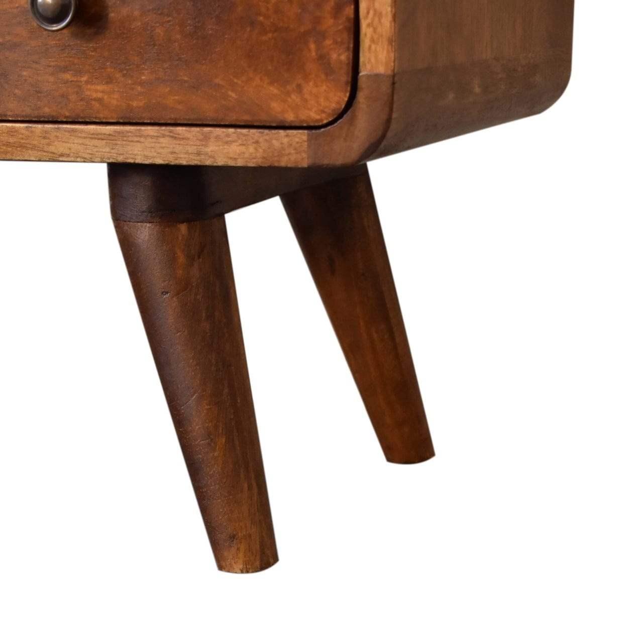 Mini Chestnut Curved Media Unit with 2 Drawers - Artisan Furniture - Flyclothing LLC