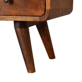 Mini Chestnut Curved Media Unit with 2 Drawers - Artisan Furniture - Flyclothing LLC