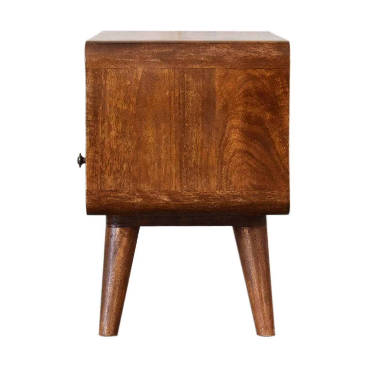 Mini Chestnut Curved Media Unit with 2 Drawers - Artisan Furniture - Flyclothing LLC