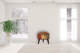 Durrie & Leather Mixed Footstool - Artisan Furniture - Flyclothing LLC