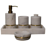 Brass Inlay Bathroom Set of 5 - Artisan Furniture - Flyclothing LLC