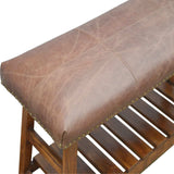 Buffalo Hide Hallway Bench - Artisan Furniture - Flyclothing LLC