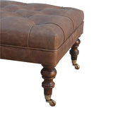 Buffalo Leather Ottoman - Artisan Furniture - Flyclothing LLC