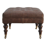 Buffalo Leather Ottoman - Artisan Furniture - Flyclothing LLC