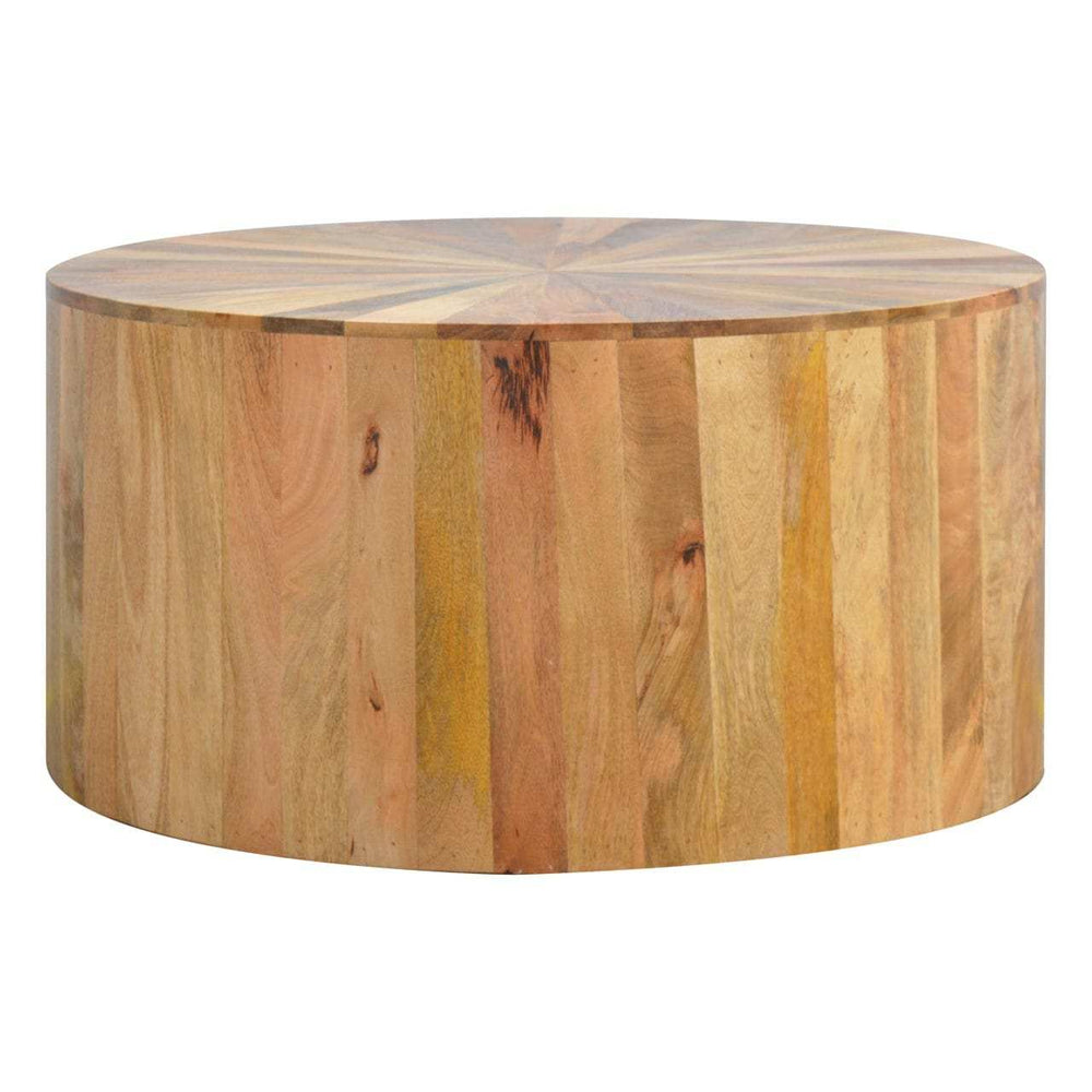 Round Wooden Coffee Table - Artisan Furniture - Flyclothing LLC