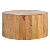 Round Wooden Coffee Table - Artisan Furniture - Flyclothing LLC