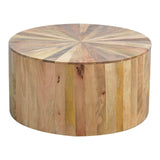 Round Wooden Coffee Table - Artisan Furniture - Flyclothing LLC