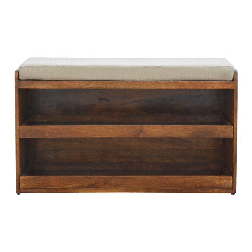 Mud Linen Pull out Shoe Bench - Artisan Furniture - Flyclothing LLC