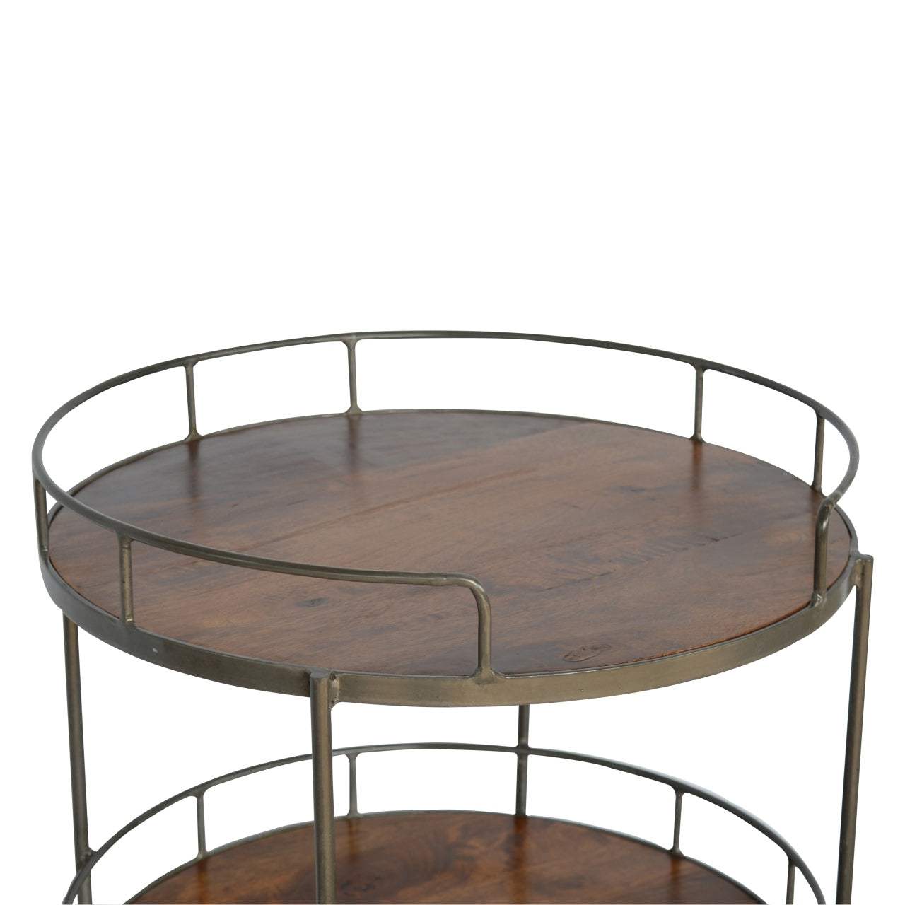 Industrial Round Butler Tray Table - Artisan Furniture - Flyclothing LLC