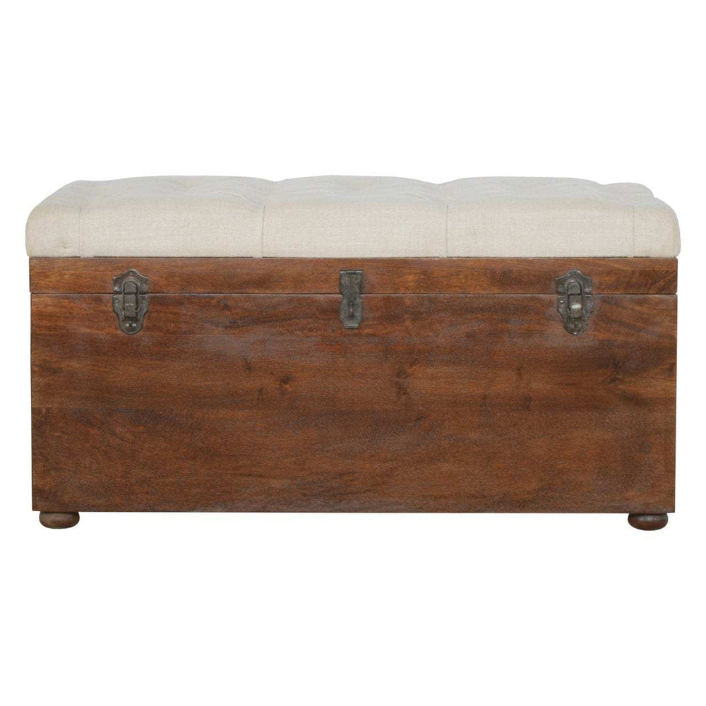 White Linen Storage Trunk - Artisan Furniture - Flyclothing LLC