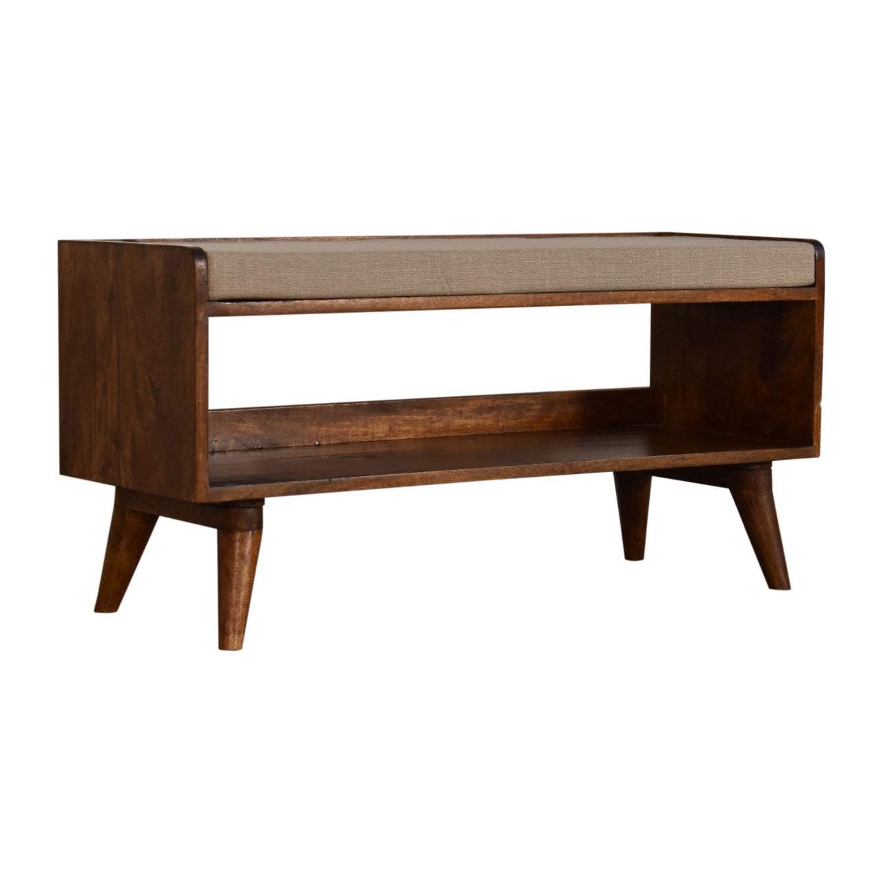 Mud Linen Nordic Storage Bench - Artisan Furniture - Flyclothing LLC