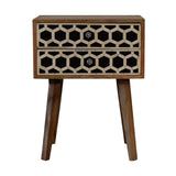 Bone Inlay Scandi Bedside - Artisan Furniture - Flyclothing LLC