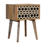 Bone Inlay Scandi Bedside - Artisan Furniture - Flyclothing LLC