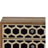 Bone Inlay Scandi Bedside - Artisan Furniture - Flyclothing LLC