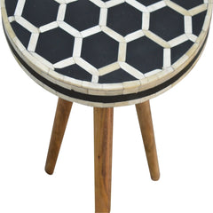 Artisan Bone Inlay Tripod Stool - Artisan Furniture
