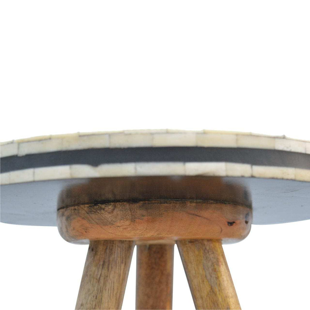 Artisan Bone Inlay Tripod Stool - Artisan Furniture - Flyclothing LLC