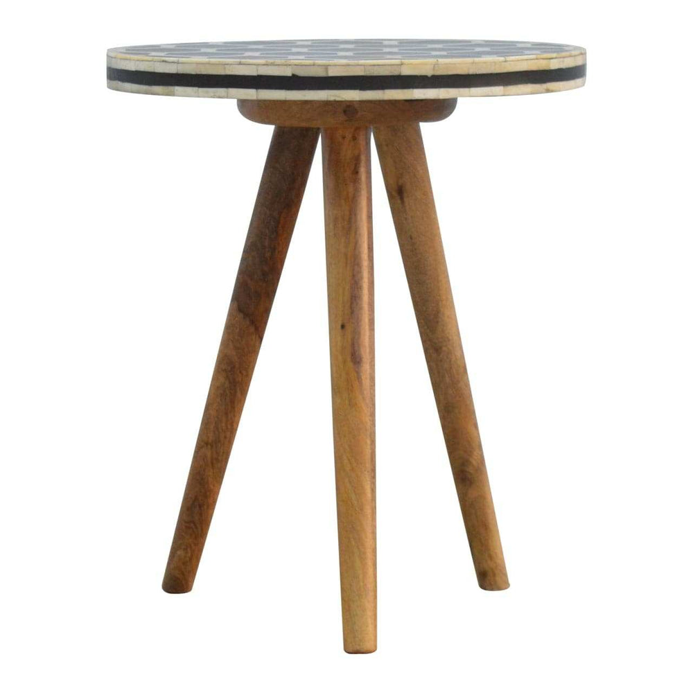 Artisan Bone Inlay Tripod Stool - Artisan Furniture - Flyclothing LLC