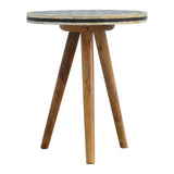 Artisan Bone Inlay Tripod Stool - Artisan Furniture - Flyclothing LLC
