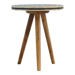Artisan Bone Inlay Tripod Stool - Artisan Furniture