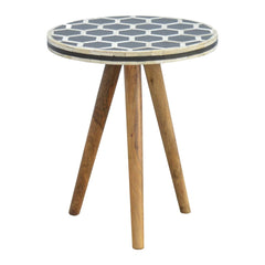 Artisan Bone Inlay Tripod Stool - Artisan Furniture