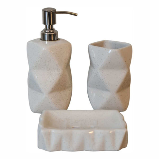 Sindri White Bathroom Set of 3 - Artisan Furniture - Flyclothing LLC