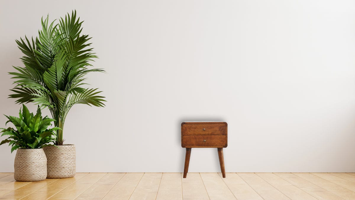 Curved Chestnut Bedside - Artisan Furniture