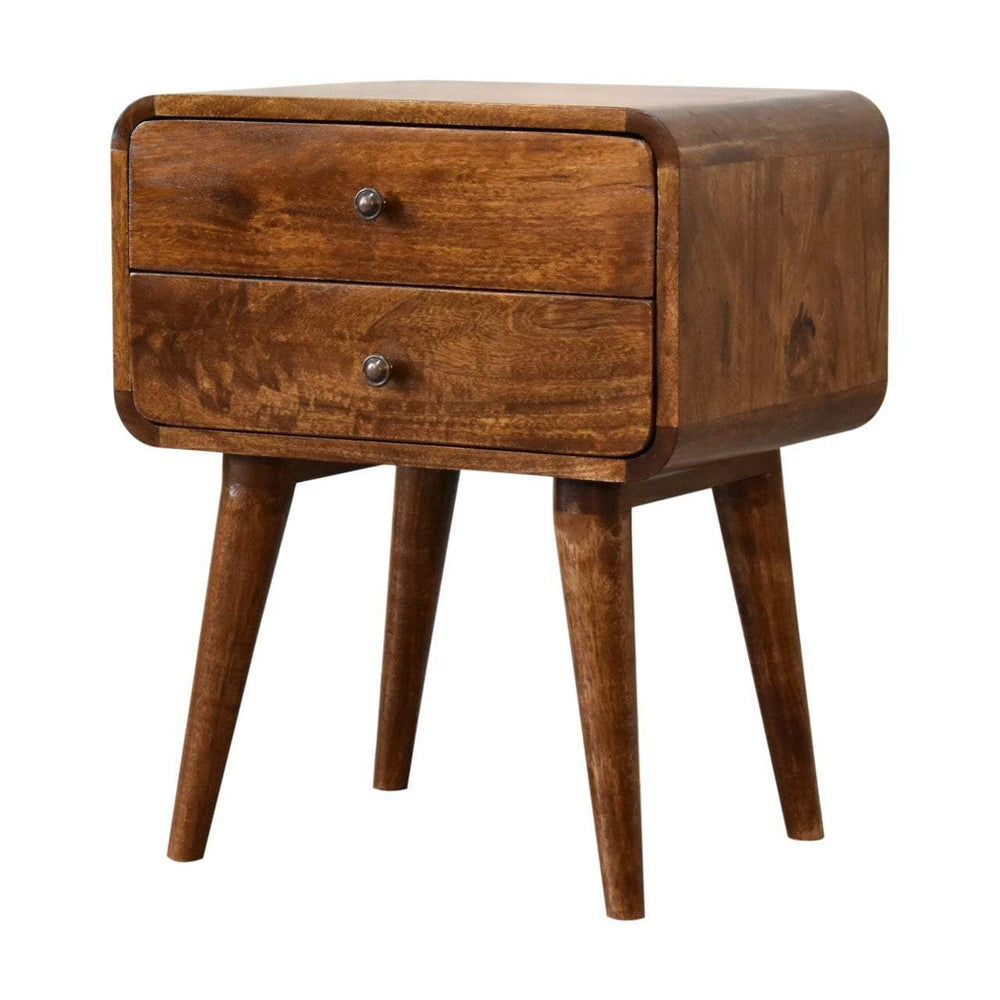 Curved Chestnut Bedside - Artisan Furniture - Flyclothing LLC