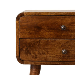 Curved Chestnut Bedside - Artisan Furniture