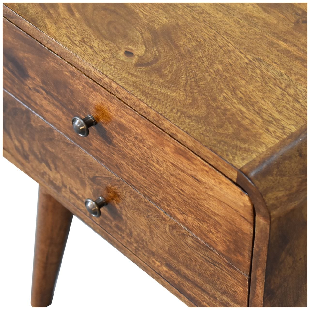 Curved Chestnut Bedside - Artisan Furniture