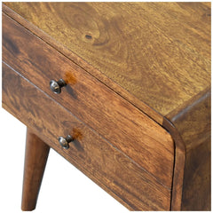 Curved Chestnut Bedside - Artisan Furniture