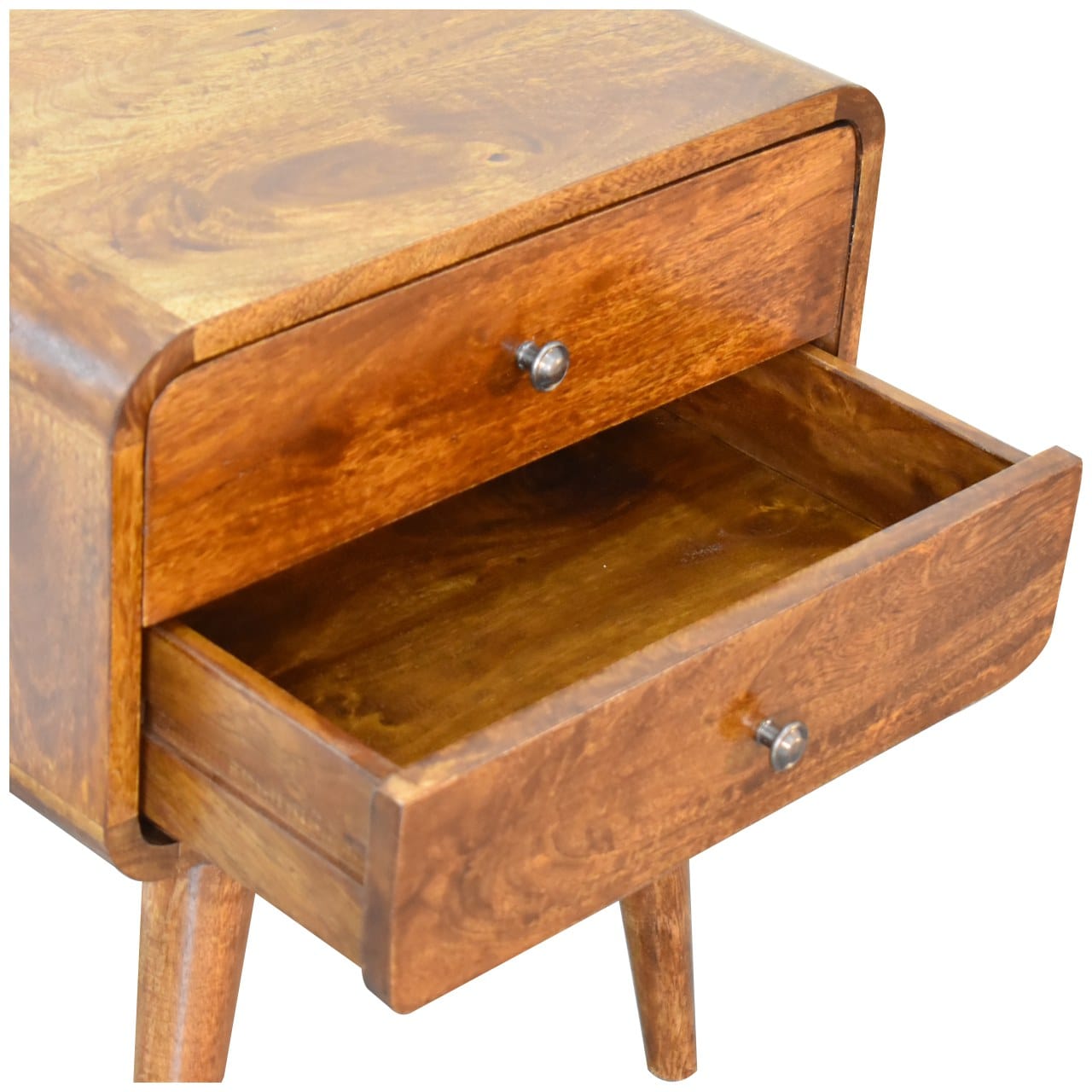 Curved Chestnut Bedside - Artisan Furniture