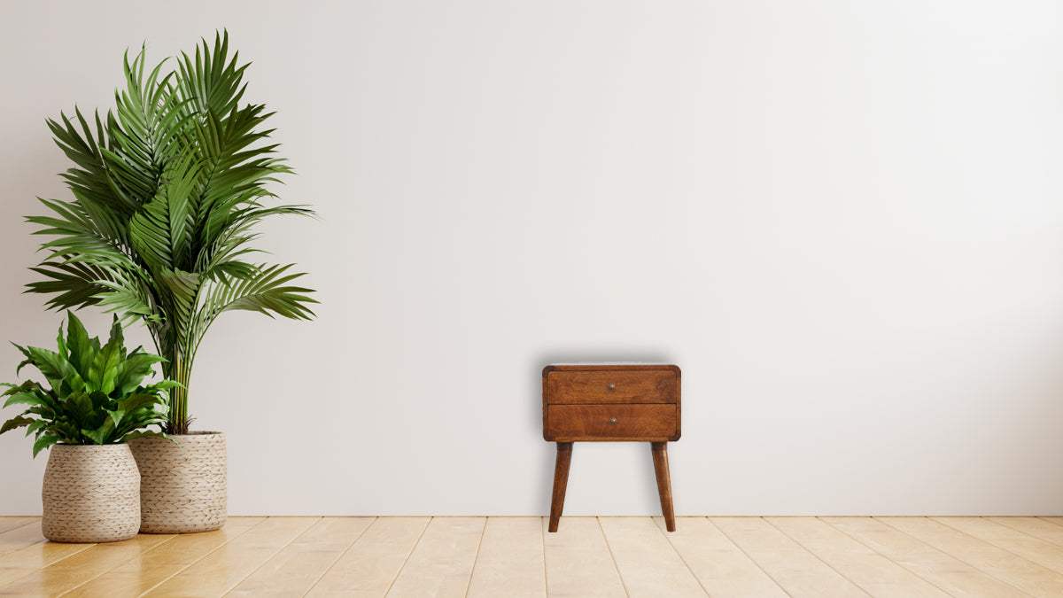 Curved Chestnut Bedside - Artisan Furniture - Flyclothing LLC