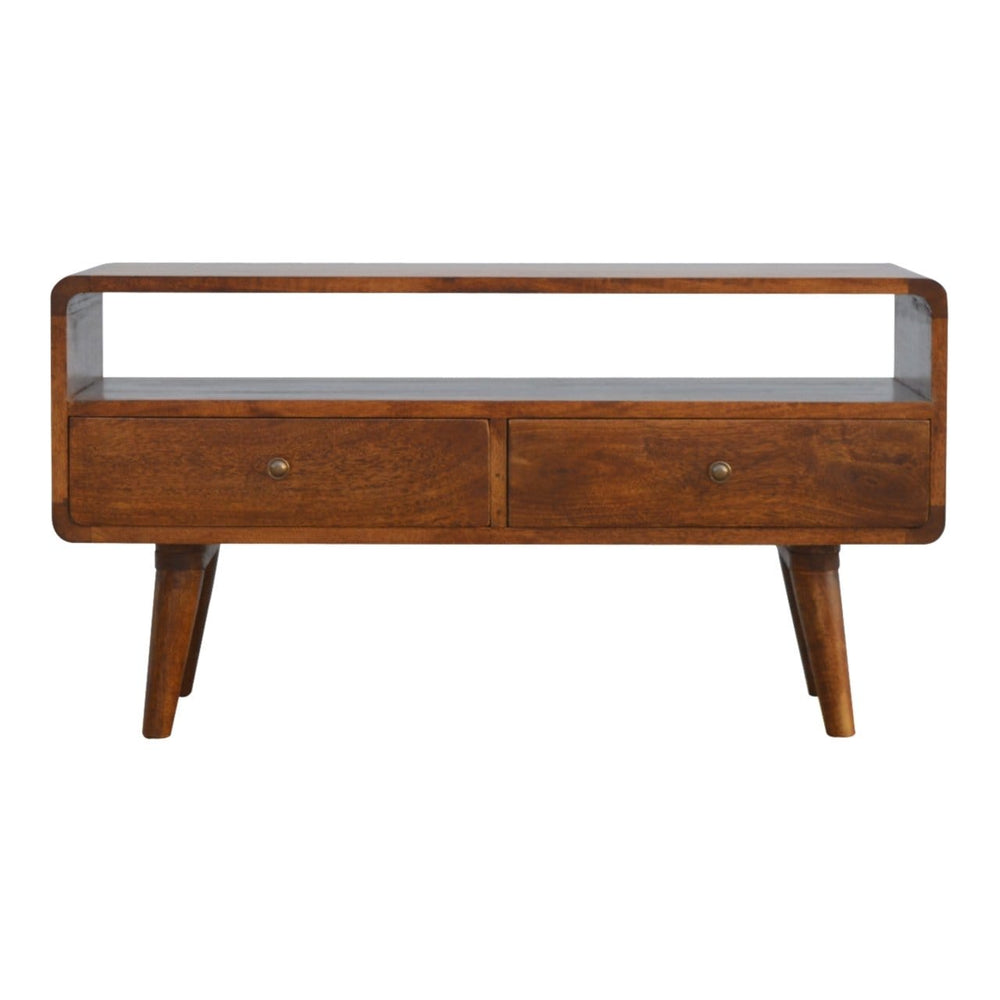 Curved Chestnut Media Unit - Artisan Furniture