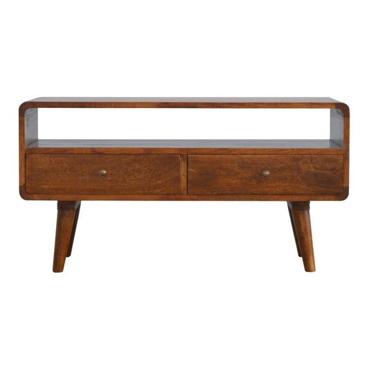 Curved Chestnut Media Unit - Artisan Furniture