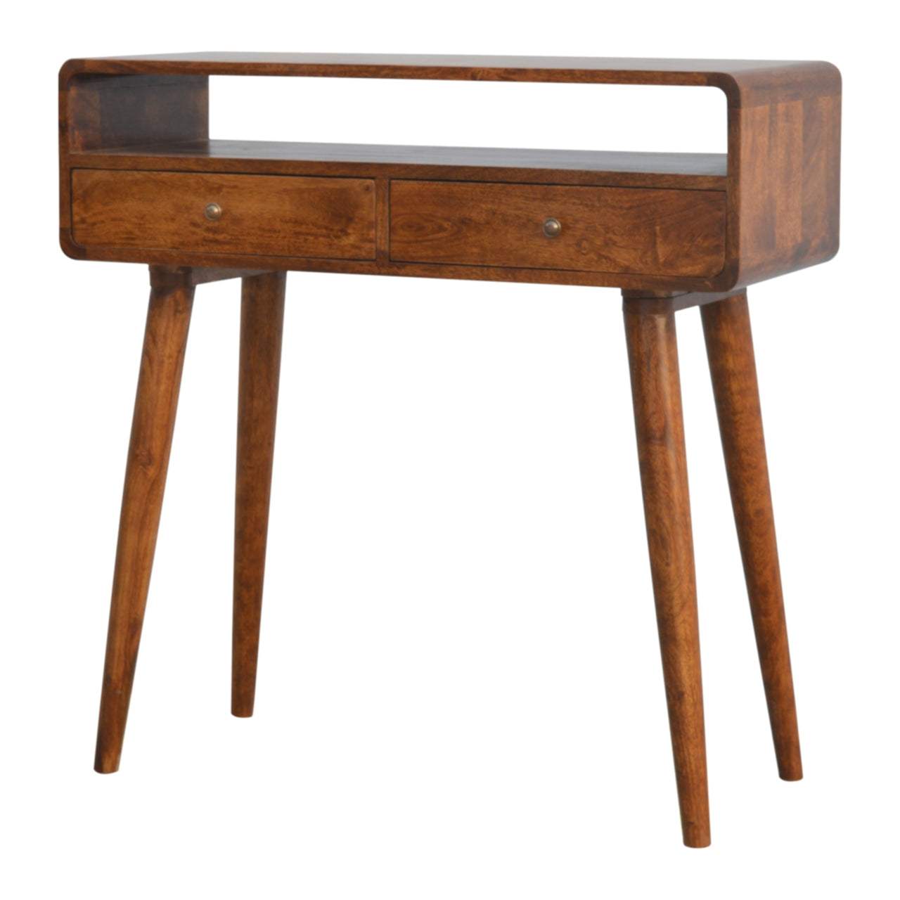 Curved Chestnut Console Table - Artisan Furniture - Flyclothing LLC